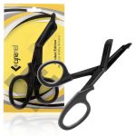 Cynamed Trauma Shears (Black) - Safety Medical Scissors with Blunt Tip