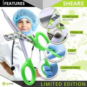 Cynamed Trauma Bandage Scissors - Safety Medical Scissors with Blunt Tip and Serrated Blade