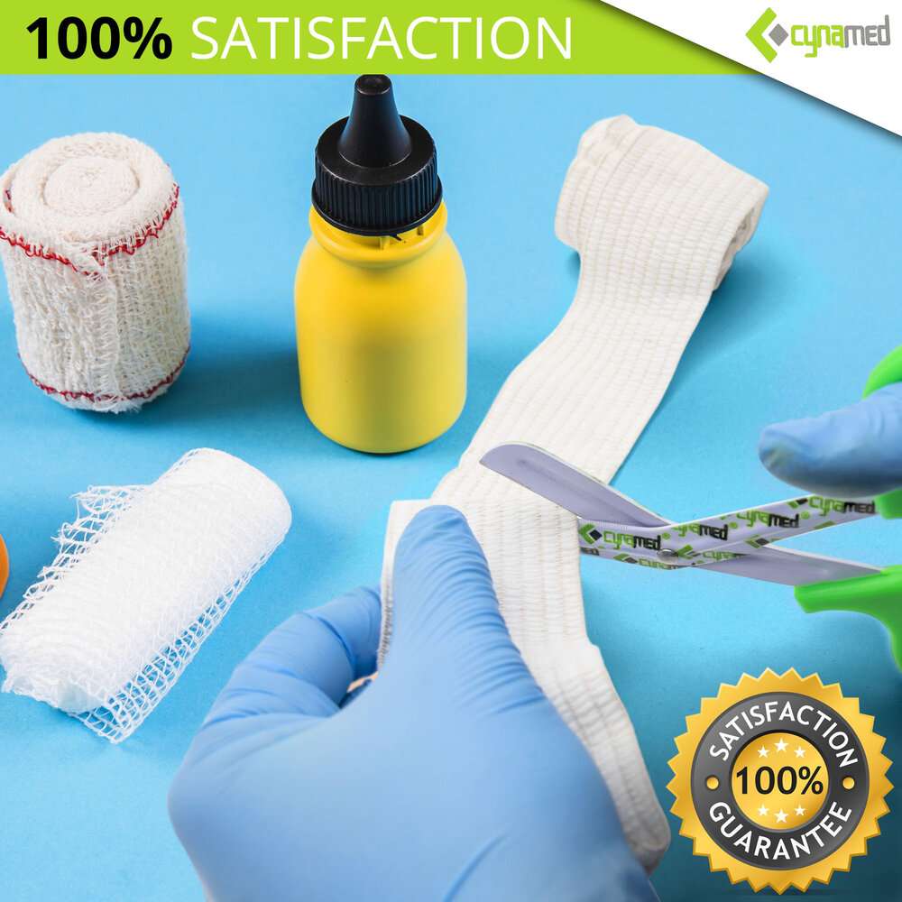 Cynamed Trauma Bandage Scissors - Safety Medical Scissors with Blunt Tip and Serrated Blade