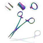 Crile Hemostatic Forceps with Multicolor Titanium Coating - 5.5 in.
