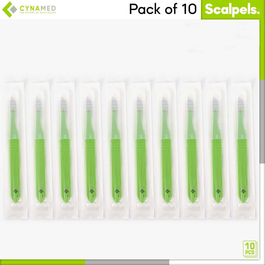Disposable Scalpels with Graduated Handles - 10 Pack