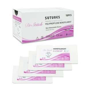 Dr.Stitch Sterile Non-Absorbable Sutures - Polypropylene - 12PK