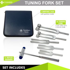 Cynamed Diagnostic Tuning Fork Set with Ship Hammer