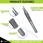Cynamed Basic Dissecting Kit with Standard Scalpel - Blue Vinyl Case (7 Pieces)