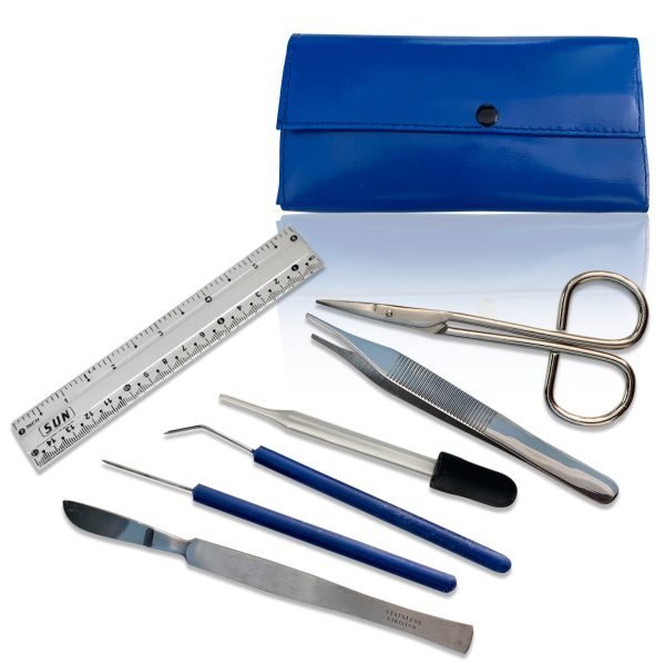 Cynamed Basic Dissecting Kit with Standard Scalpel - Blue Vinyl Case (7 Pieces)