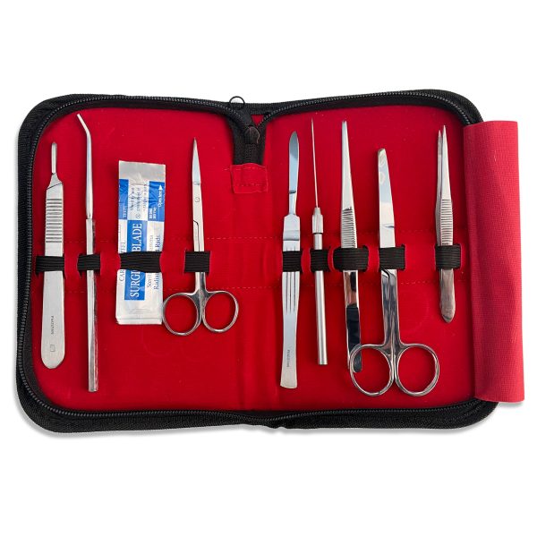 Cynamed Instructor's Dissecting Kit - All Stainless Steel Instruments with Scalpel Handle and Blade (9 Pieces)